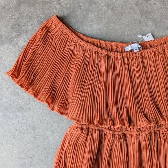 Baltic Born Zarra Spice Pleated Dress Maxi Orange medium NWT